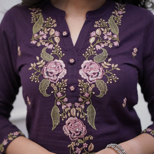 Ojalika - A kurti that embodies womanly strength (Purple)