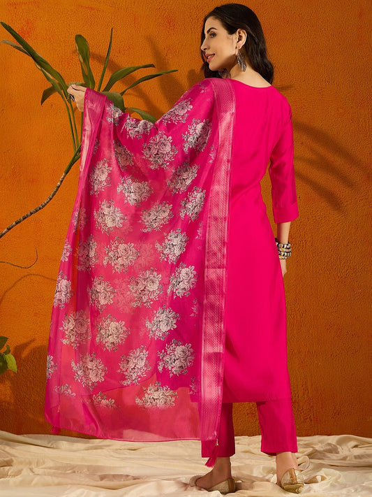 Vedhanshi - A classic kurti crafted with devotion (Pink)