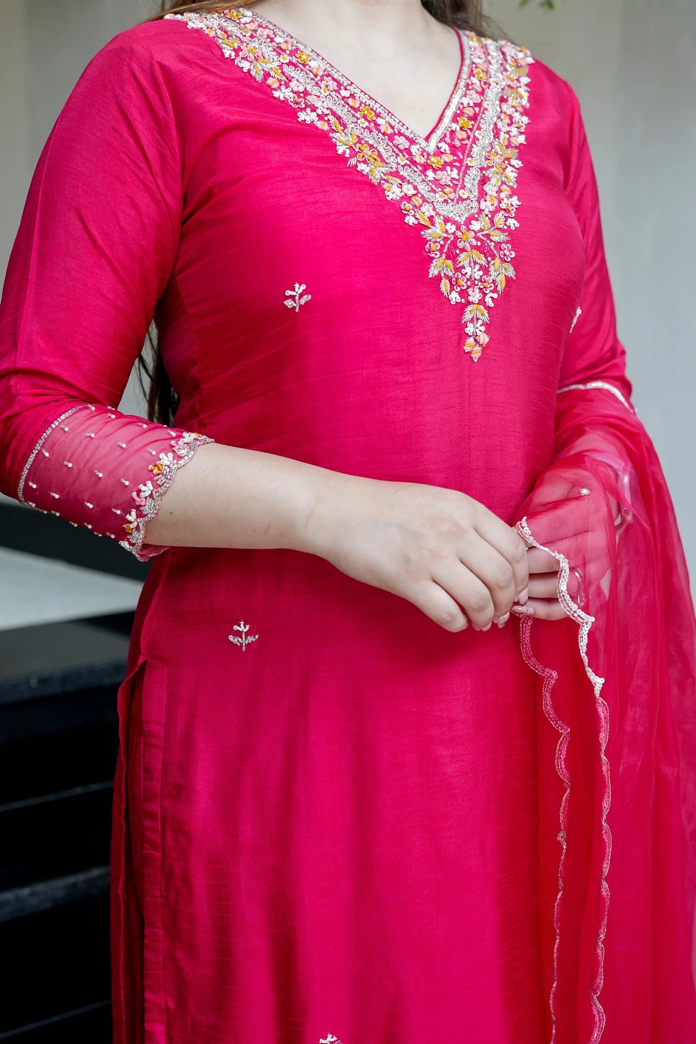 Shrija - A joyful kurti radiating warmth (Pink)