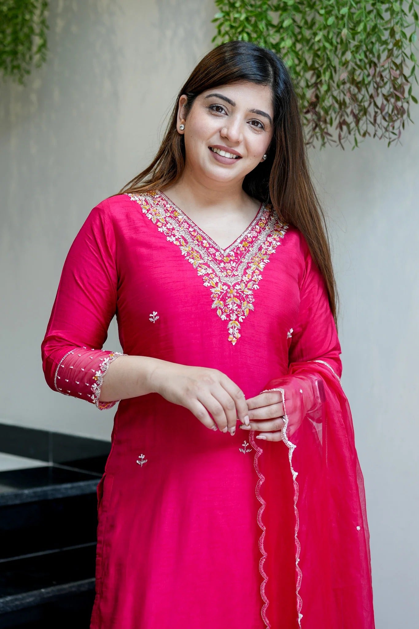 Shrija - A joyful kurti radiating warmth (Pink)