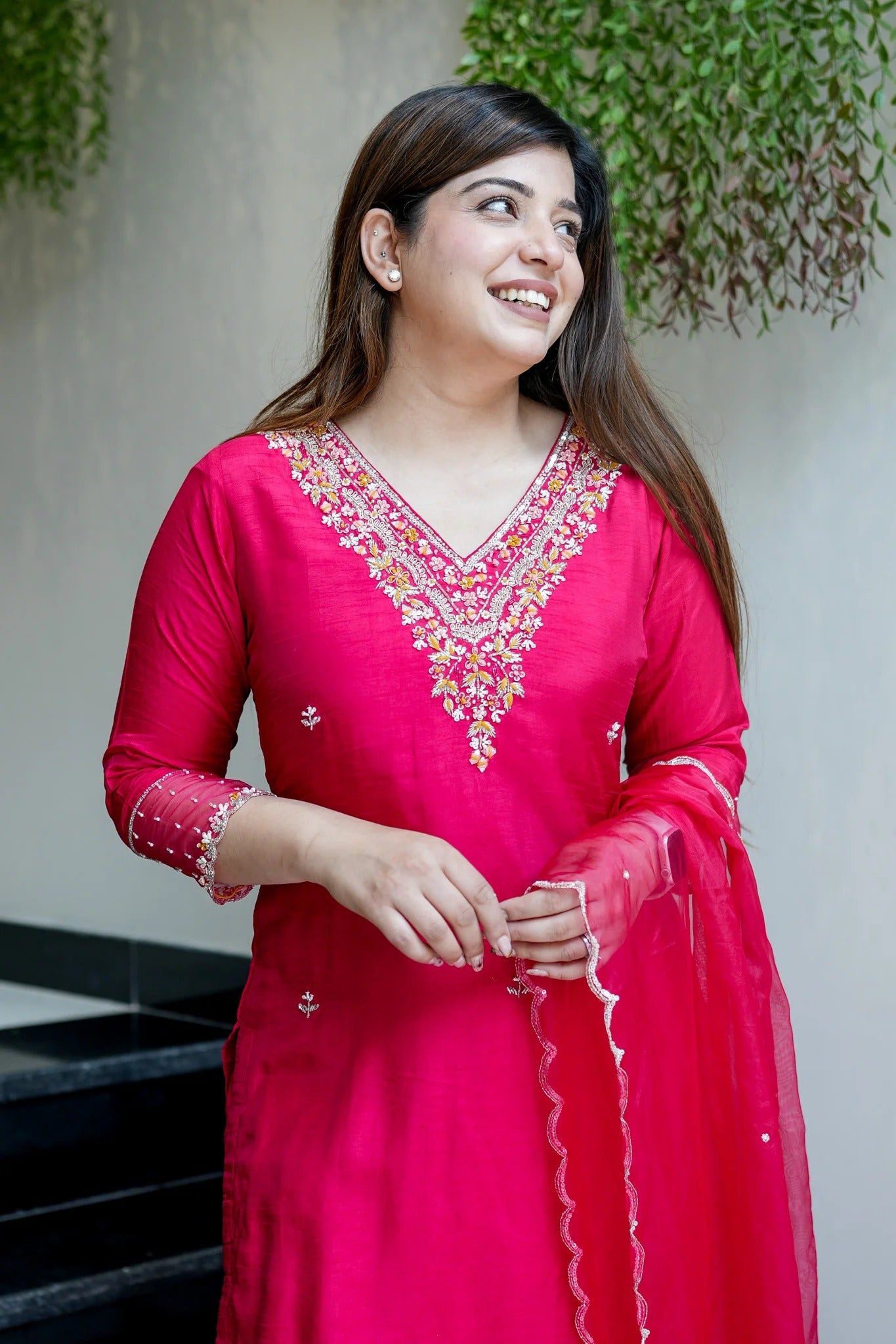 Shrija - A joyful kurti radiating warmth (Pink)