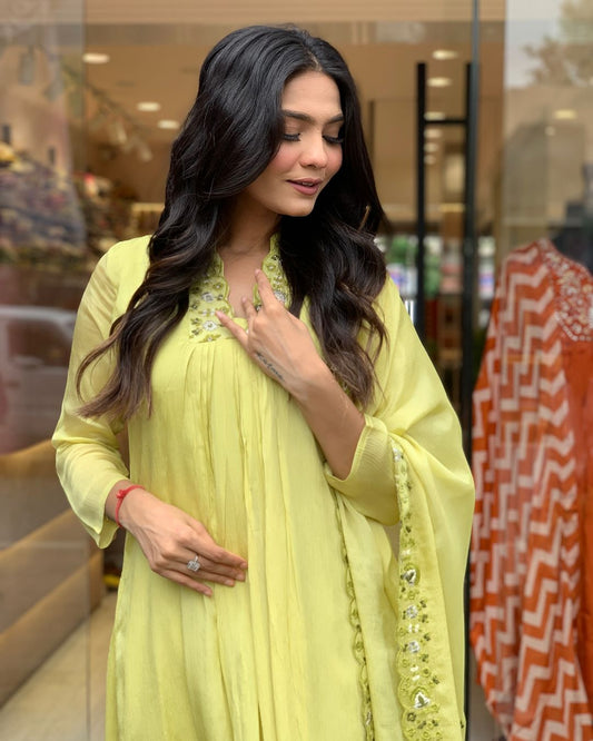 Prisha - A soft and subtle kurti for everyday elegance (Yellow)