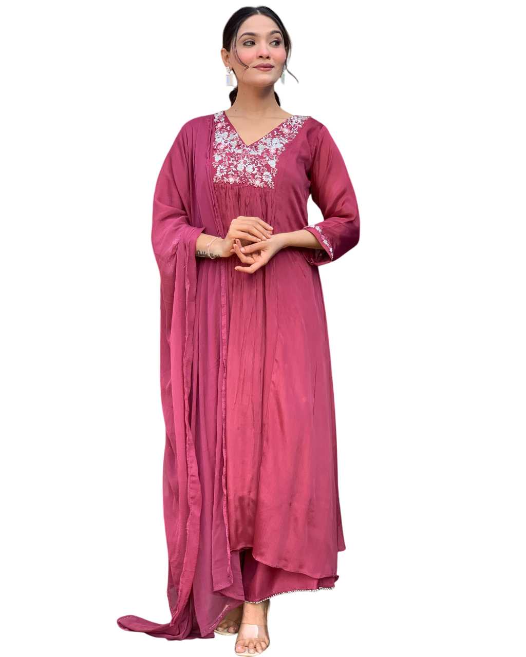 Saanvi - A serene design crafted for elegant occasions (Pink)