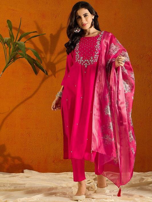 Vedhanshi - A classic kurti crafted with devotion (Pink)
