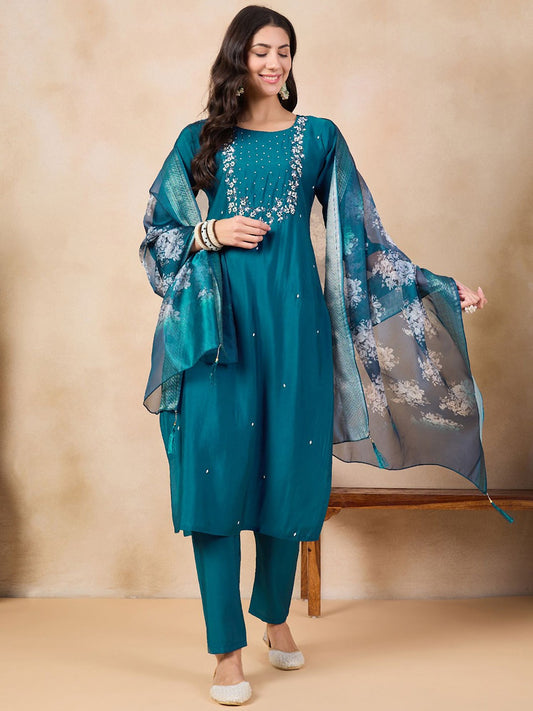 Vedhanshi - A classic kurti crafted with devotion (Blue)