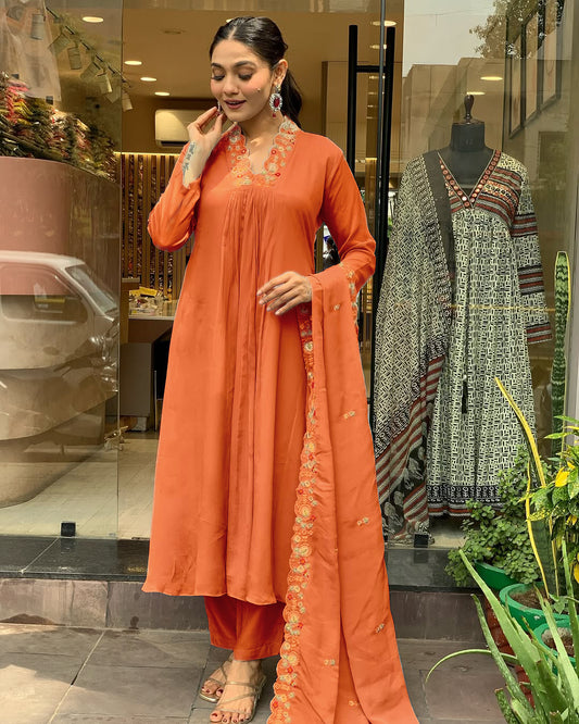 Prisha - A soft and subtle kurti for everyday elegance (Orange)