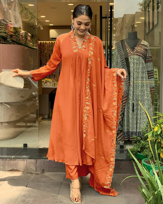 Prisha - A soft and subtle kurti for everyday elegance (Orange)