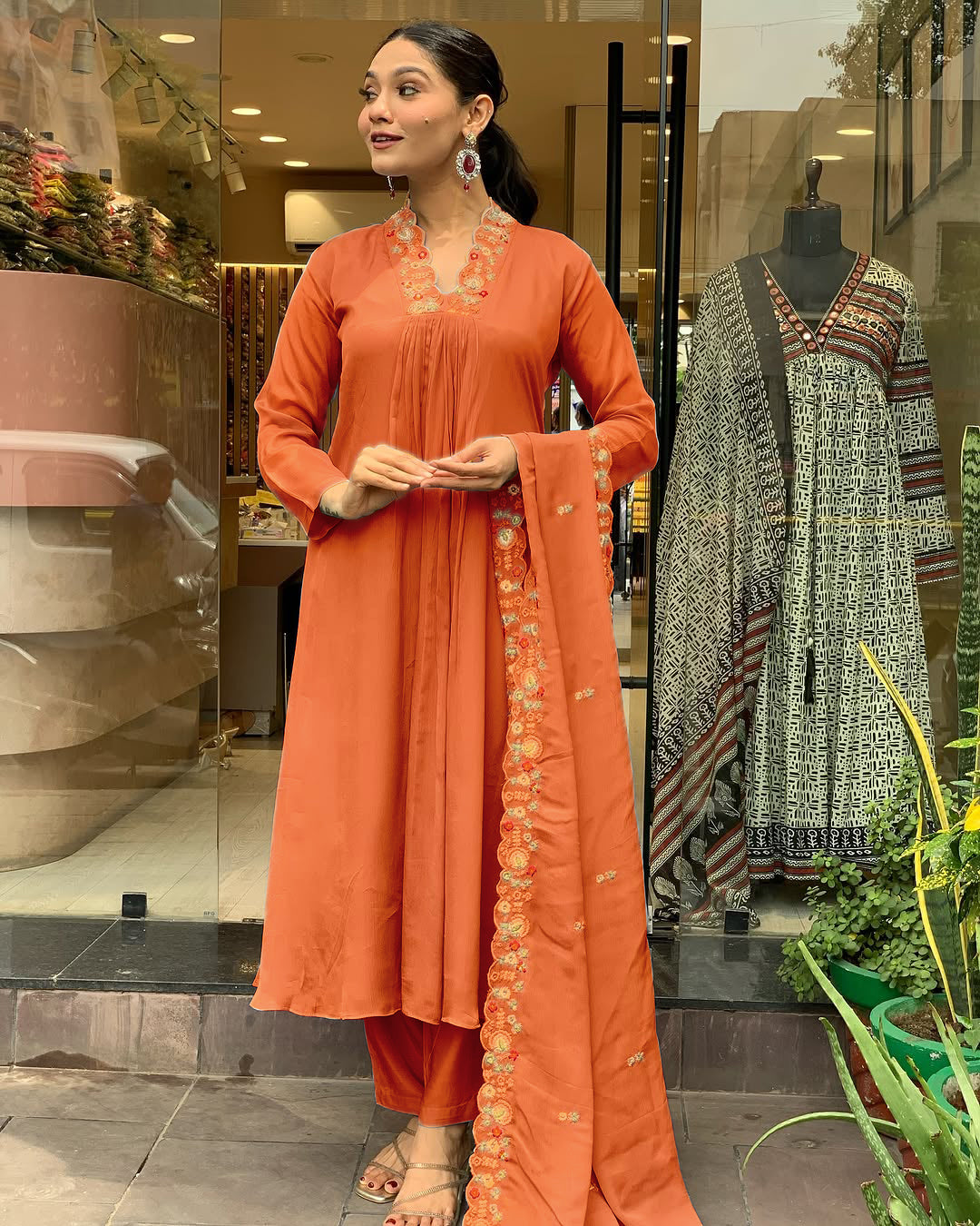 Prisha - A soft and subtle kurti for everyday elegance (Orange)