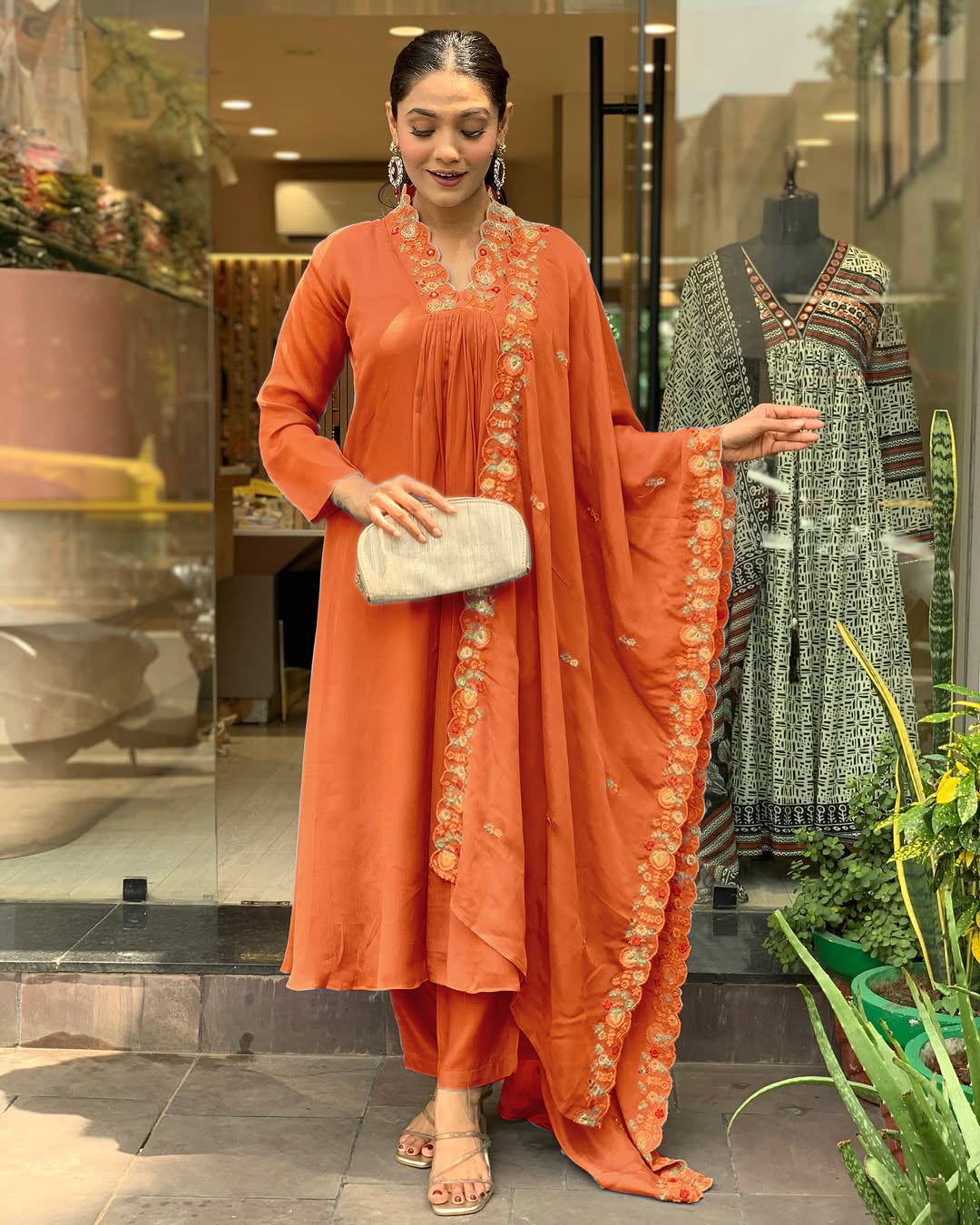 Prisha - A soft and subtle kurti for everyday elegance (Orange)