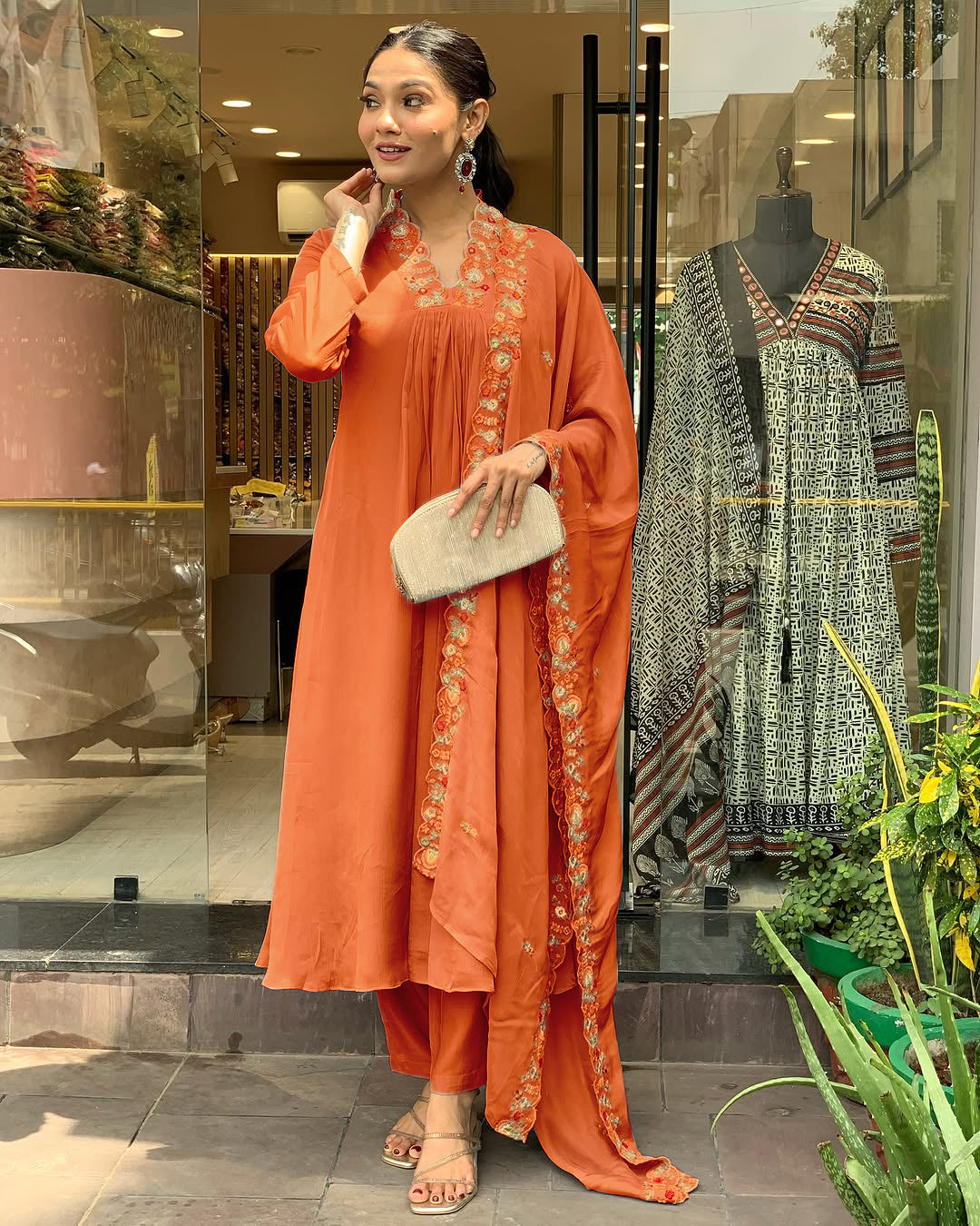 Prisha - A soft and subtle kurti for everyday elegance (Orange)