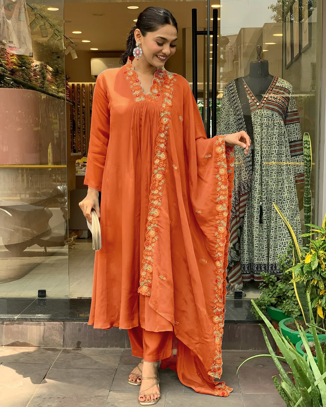 Prisha - A soft and subtle kurti for everyday elegance (Orange)