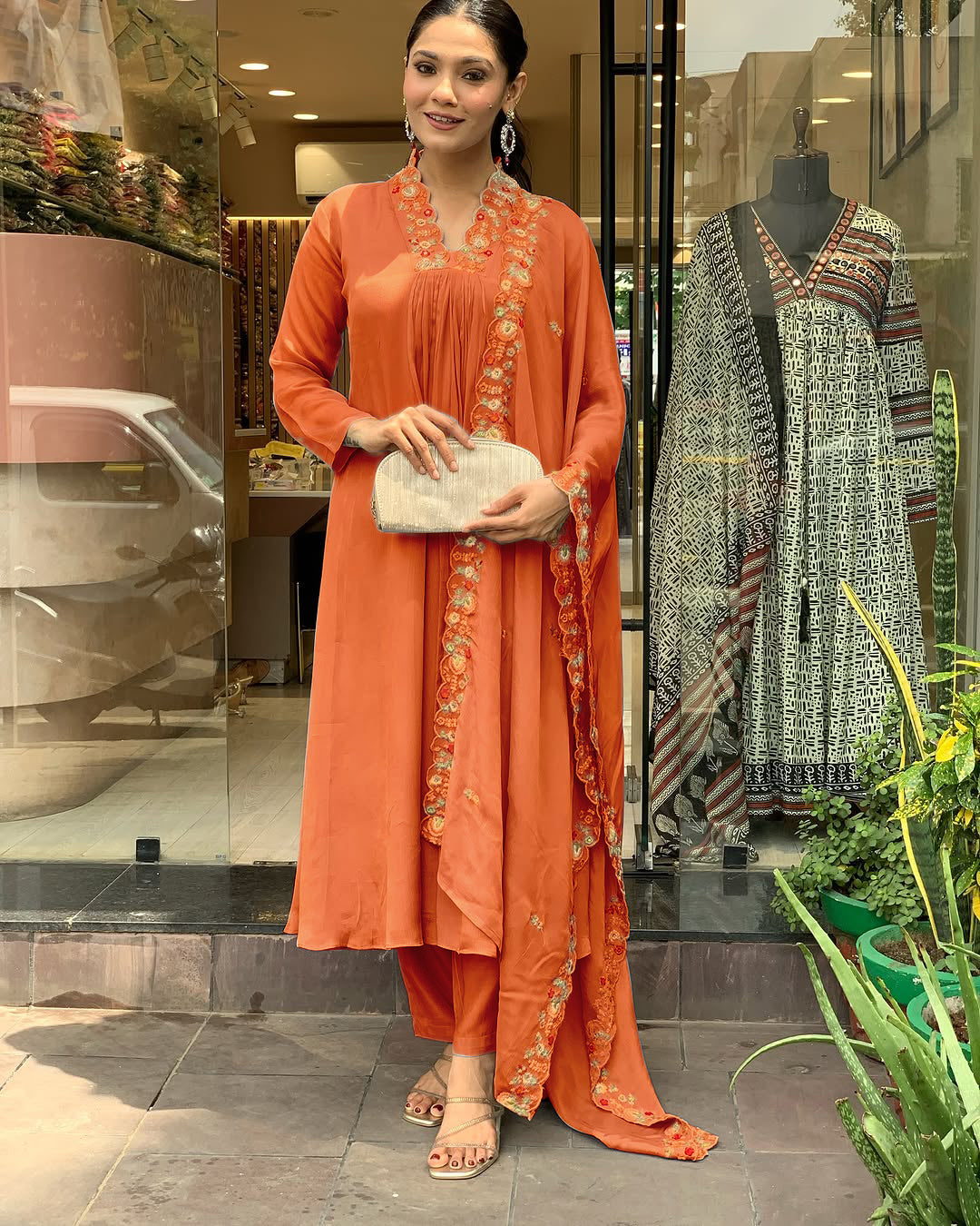 Prisha - A soft and subtle kurti for everyday elegance (Orange)