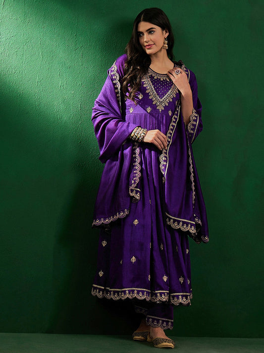 Ritambhara - A glowing design made for everyday wear (Purple)