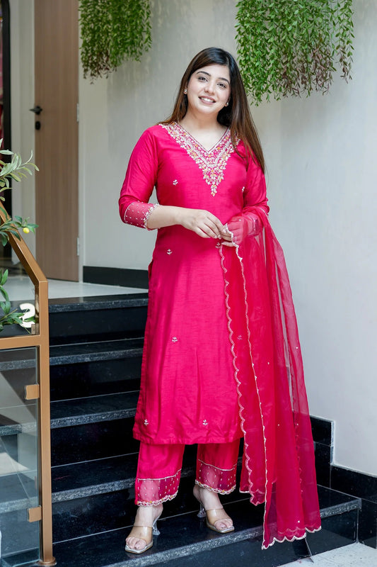 Shrija - A joyful kurti radiating warmth (Pink)