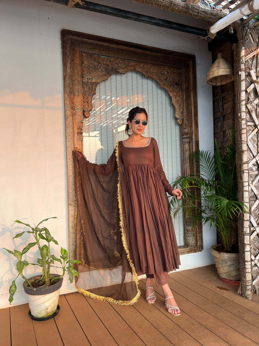 Manishta - A spiritual piece reflecting cultural roots (Brown)