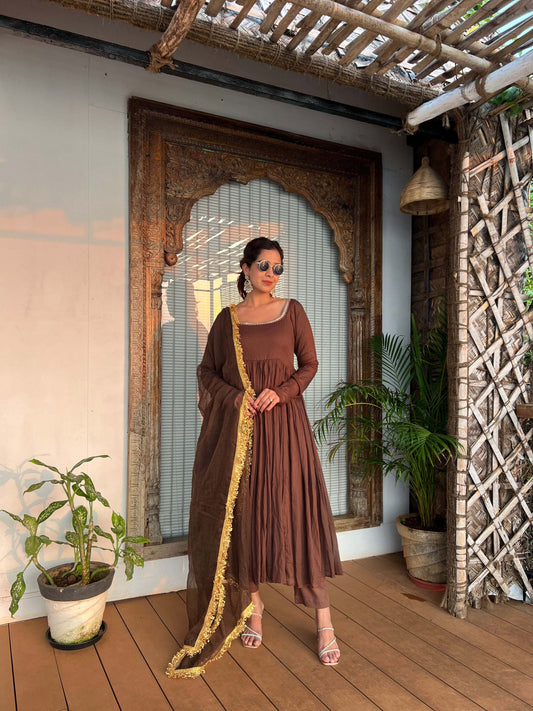 Manishta - A spiritual piece reflecting cultural roots (Brown)
