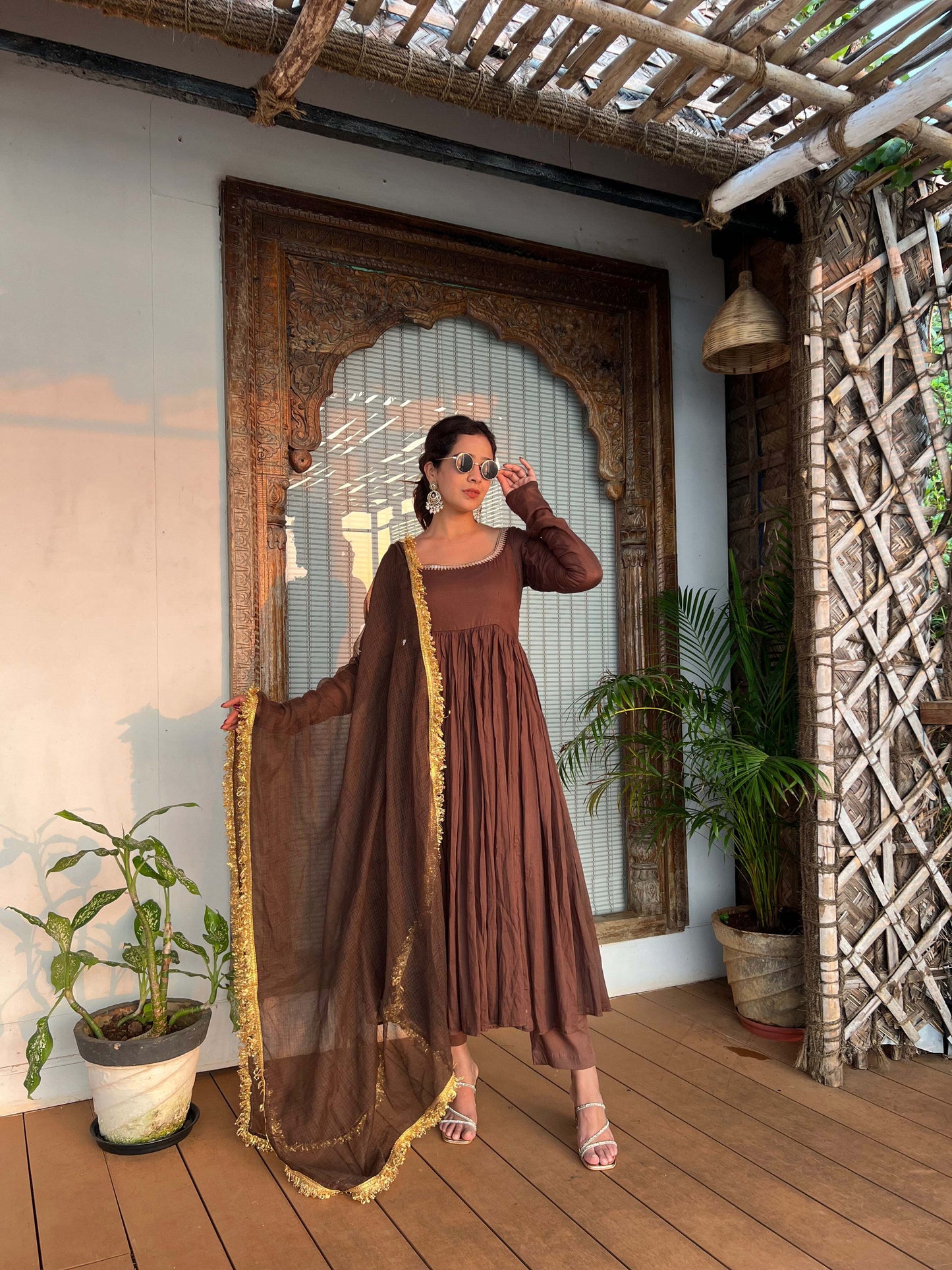 Manishta - A spiritual piece reflecting cultural roots (Brown)