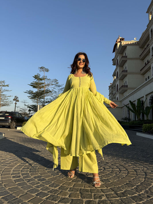 Manishta - A spiritual piece reflecting cultural roots (Yellow)