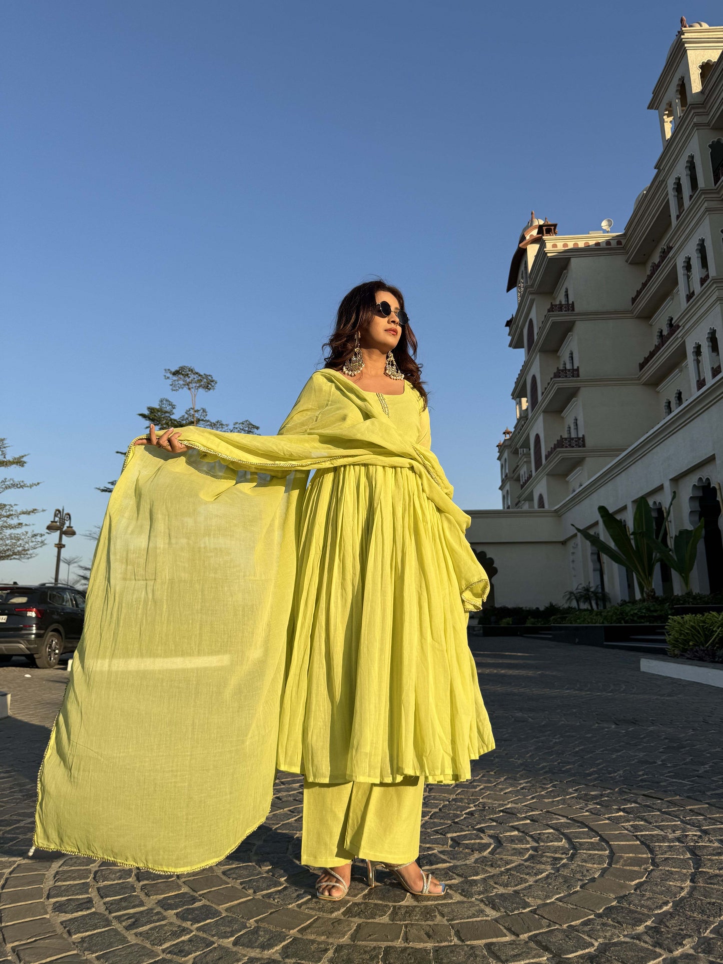 Manishta - A spiritual piece reflecting cultural roots (Yellow)