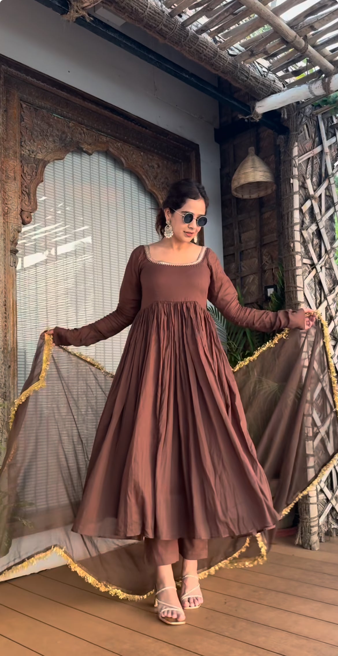 Manishta - A spiritual piece reflecting cultural roots (Brown)