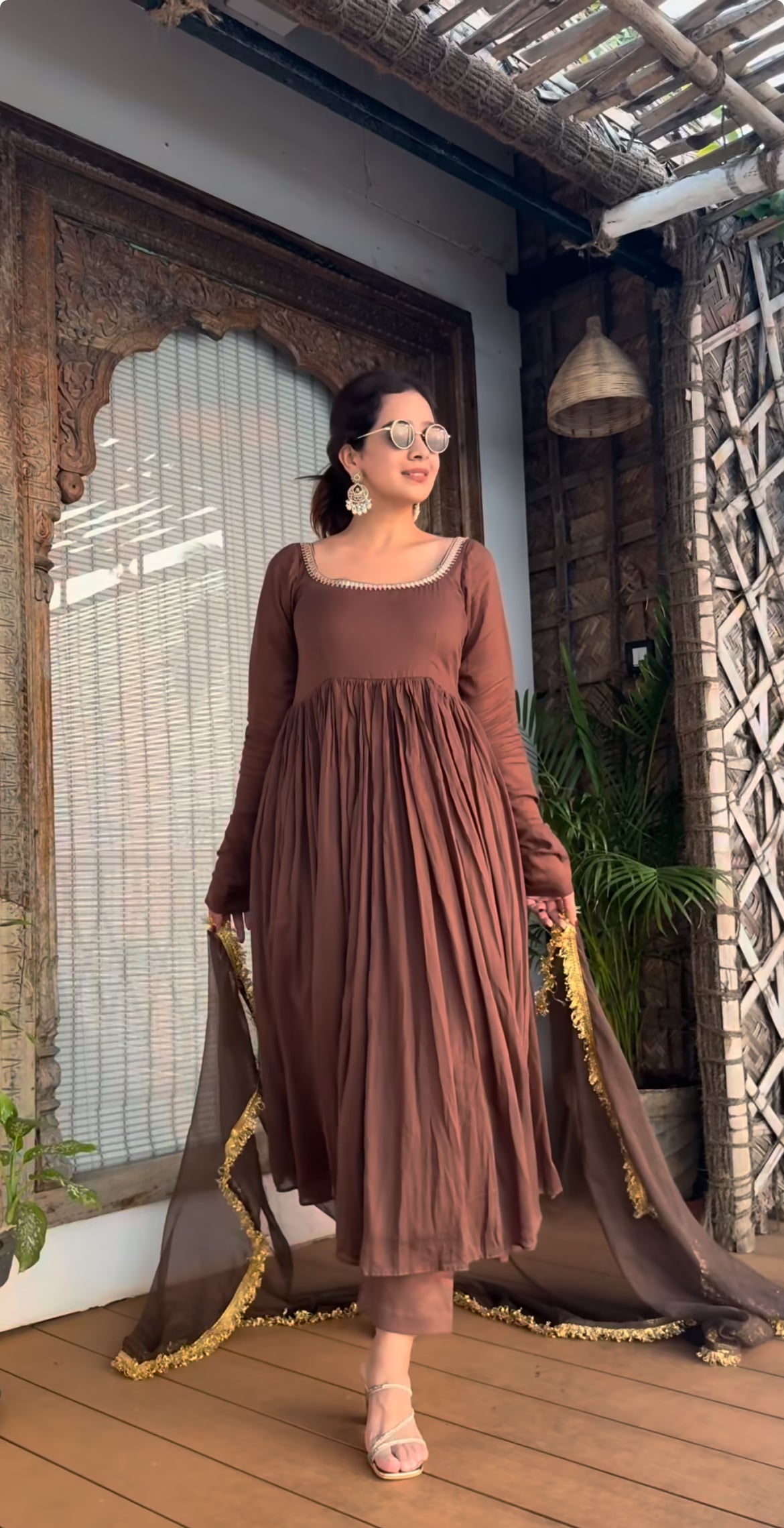 Manishta - A spiritual piece reflecting cultural roots (Brown)