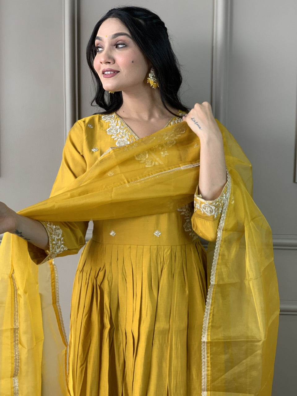 Sanviti - A modern kurti with global flair (Yellow)
