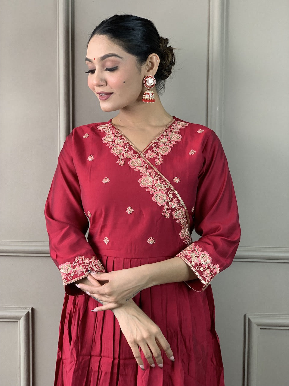 Sanviti - A modern kurti with global flair (Red)