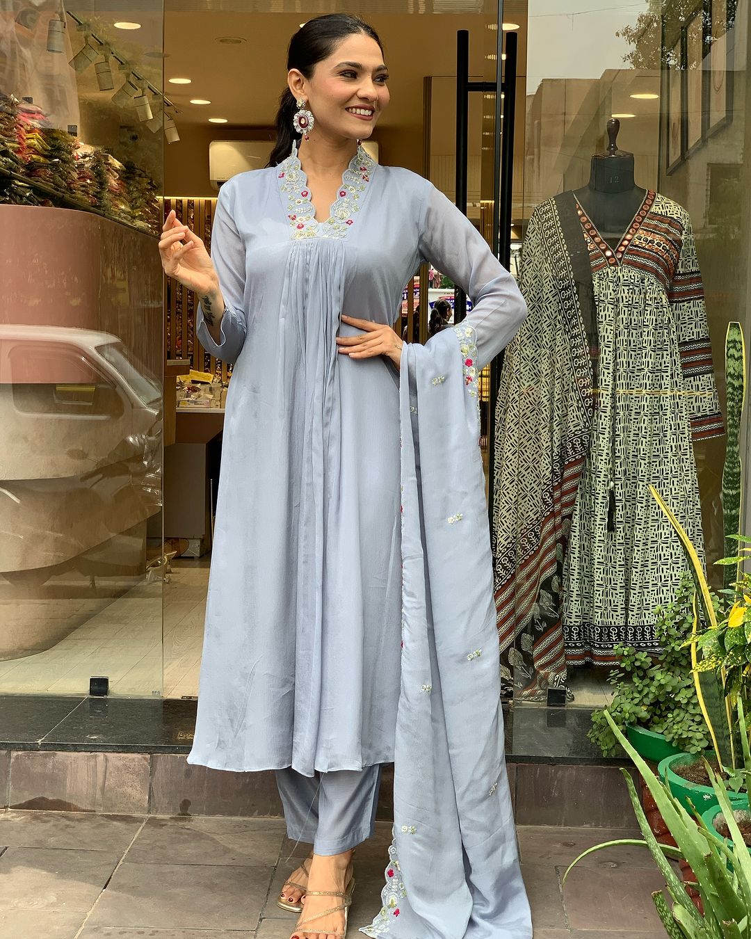 Prisha - A soft and subtle kurti for everyday elegance (Grey)