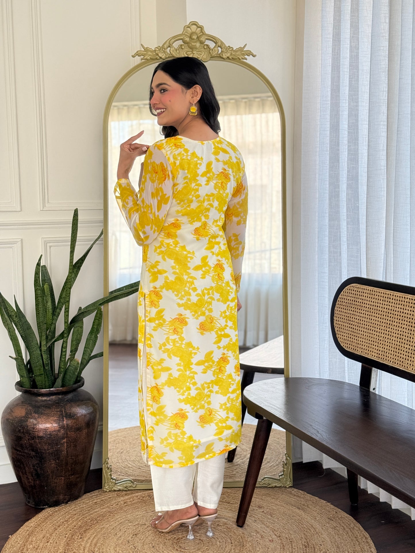 Samaira - A modern kurti with a soft traditional essence.