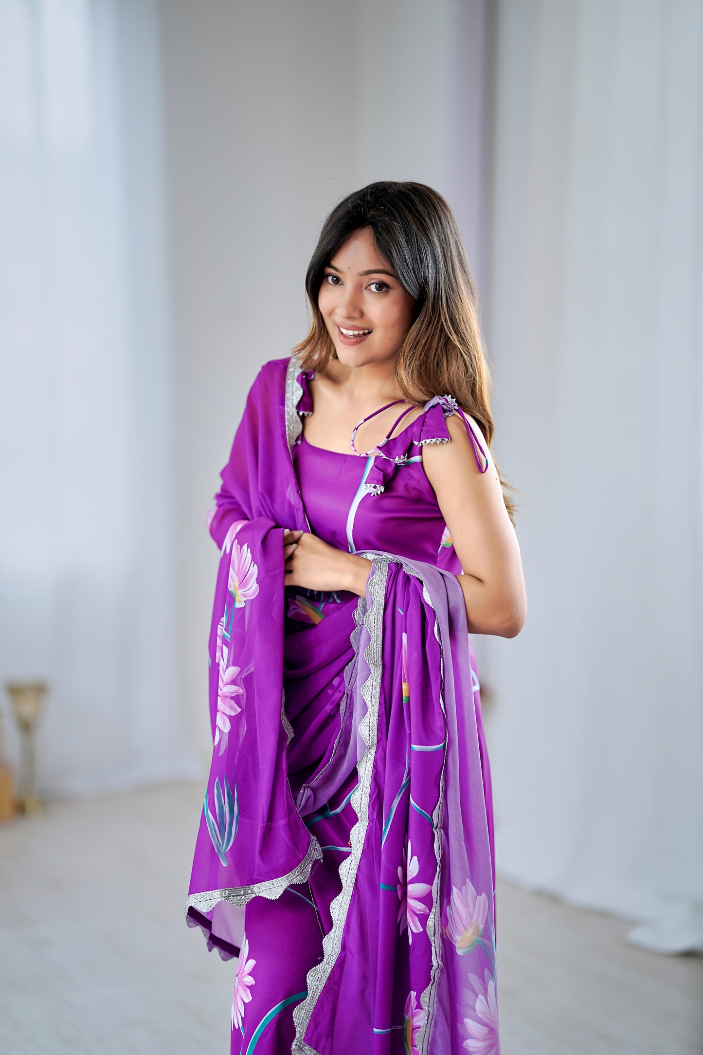 Sharini - A graceful design lit with artistic patterns (Blue)